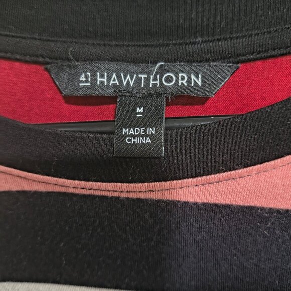 41 Hawthorn Size M Multi-Colored Colorblock/Stripe Top 3/4 Sleeve - Picture 2 of 5